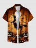 Costume d'Halloween chauve-souris citrouille magicien arbre imprimé grande taille tenue assortie pour couples - Brun 