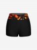 Maillot de bain tankini hawaïen coupe garçonne à imprimé cocotiers, ombré, crépuscule et coucher de soleil (bretelles réglables) - Orange 3X