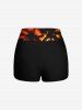 Maillot de bain tankini hawaïen coupe garçonne à imprimé cocotiers, ombré, crépuscule et coucher de soleil (bretelles réglables) - Orange 3X