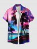 Matching Hawaii Shirt and Romper Plus Size Beach Outfit Coconut Tree Seascape Cloud Print for Couples -  