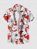 Hibiscus Flowers Leaf Print Plus Size Matching Hawaii Beach Outfit For Couples -  