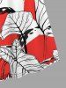 Plus Size Hibiscus Flowers Leaf Print Surplice Hawaii Cami Dress -  