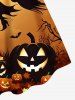 Plus Size Halloween Costume Bat Pumpkin Wizard Tree Print Tank Dress -  
