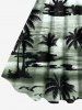 Plus Size Coconut Tree Sea Waves Print Hawaii Tank Dress -  