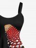 Plus Size Squid Mushroom Print Hawaii A Line Tank Dress -  