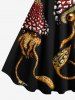 Plus Size Squid Mushroom Print Hawaii A Line Tank Dress -  