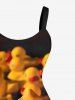 Plus Size Cool Duck Print Hawaii A Line Tank Dress -  