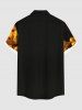 Plus Size Cool Duck Print Hawaii Button Pocket Shirt For Men -  