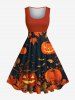 Halloween Pumpkin Bat Leaf Print Plus Size Matching Outfit For Couples -  