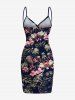 Tropical Leaf Hibiscus Flower Flamingo Print Plus Size Matching Hawaii Beach Outfit For Couples -  