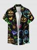 Halloween Pumpkin Ghost Bat Butterfly Skulls Candy Star Print Plus Size Matching Outfit For Couples -  