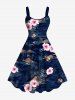 Hibiscus Flowers Coconut Tree Print Plus Size Matching Hawaii Beach Outfit For Couples -  