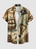 Distressed Skull Sailboat Map Steering Wheel Print Plus Size Matching Hawaii Beach Outfit For Couples -  