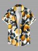 Lemon Leaf Print Plus Size Matching Hawaii Beach Outfit For Couples -  