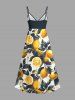 Lemon Leaf Print Plus Size Matching Hawaii Beach Outfit For Couples -  