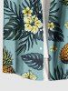 Matching Hawaii Shirt and Romper Plus Size Beach Outfit Tropical Leaf Hibiscus Flower Pineapple Print For Couples -  