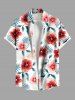 Flowers Tropical Leaf Print Plus Size Matching Hawaii Beach Outfit For Couples -  