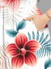Flowers Tropical Leaf Print Plus Size Matching Hawaii Beach Outfit For Couples -  