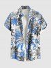 Tropical Leaf Hibiscus Flowers Print Plus Size Matching Hawaii Beach Outfit For Couples -  