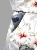 Plus Size Coconut Tree Hibiscus Flower Leaf Print Hawaii Drawstring Pocket Romper -  