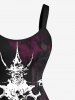 Plus Size Skeleton Print Halloween A Line Tank Dress -  