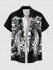 Halloween Skulls Flowers Wings Print Plus Size Matching Outfit For Couples -  