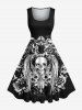 Halloween Skulls Flowers Wings Print Plus Size Matching Outfit For Couples -  