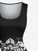 Halloween Skulls Flowers Wings Print Plus Size Matching Outfit For Couples -  