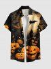 Tenue assortie grande taille pour couple, motif citrouille, chauve-souris et lune, pour Halloween - Noir 