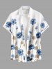 Flower Leaf Branch Print Plus Size Matching Hawaii Beach Outfit For Couples -  