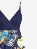 Hibiscus Flowers Tropical Leaf Print Plus Size Matching Hawaii Beach Outfit For Couples -  