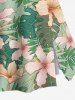 Flowers Tropical Leaf Print Plus Size Matching Hawaii Beach Outfit For Couples -  