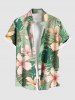 Flowers Tropical Leaf Print Plus Size Matching Hawaii Beach Outfit For Couples -  