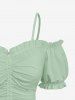Flowers Tropical Leaf Print Plus Size Matching Hawaii Beach Outfit For Couples -  