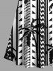 Plus Size Coconut Tree Geometric Graphic Print Hawaii Cold Shoulder Crisscross A Line Maxi Dress -  