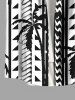 Plus Size Coconut Tree Geometric Graphic Print Hawaii Button Pocket Shirt For Men -  