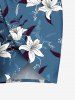Ombre Flower Leaf Print Plus Size Matching Hawaii Beach Outfit For Couples -  