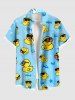 Ducks Fish Star Print Plus Size Matching Hawaii Beach Outfit For Couples -  