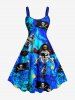 Halloween Skull Pirate Ship Rudder Cruise Print Plus Size Matching Outfit For Couples -  