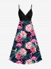 Tropical Leaf Hibiscus Flower Flamingo Print Plus Size Matching Hawaii Beach Outfit For Couples -  