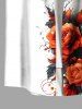 Halloween Skulls Rose Flowers Print Plus Size Matching Outfit For Couples -  