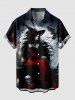 Halloween Wizard Skulls Candles Owl Moon Print Plus Size Matching Outfit For Couples -  
