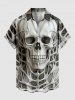 Tenue d'Halloween grande taille à imprimé squelette et tête de mort pour couple - Gris Clair 