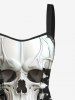 Tenue d'Halloween grande taille à imprimé squelette et tête de mort pour couple - Gris Clair 