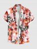 Flower Leaf Branch Print Plus Size Matching Hawaii Beach Outfit For Couples -  