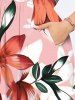 Flower Leaf Branch Print Plus Size Matching Hawaii Beach Outfit For Couples -  