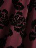 Robe débardeur grande taille à volants, imprimé fleurs roses, bordure en dentelle, épaules dénudées et froncées - Rouge foncé L | US 12