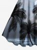 Plus Size Coconut Tree Sea Moon Ombre Galaxy Print Hawaii A Line Tank Dress -  