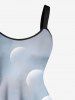 Plus Size Coconut Tree Sea Moon Ombre Galaxy Print Hawaii A Line Tank Dress -  