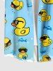 Plus Size Ducks Fish Star Print Buttons Pocket Hawaii Shirt For Men -  